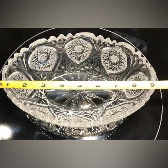 Vintage Crystal Salad Bowl - Picture 7 of 10
